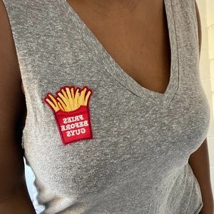 Urban Outfitters "Fries Before Guys" V-Neck Muscle